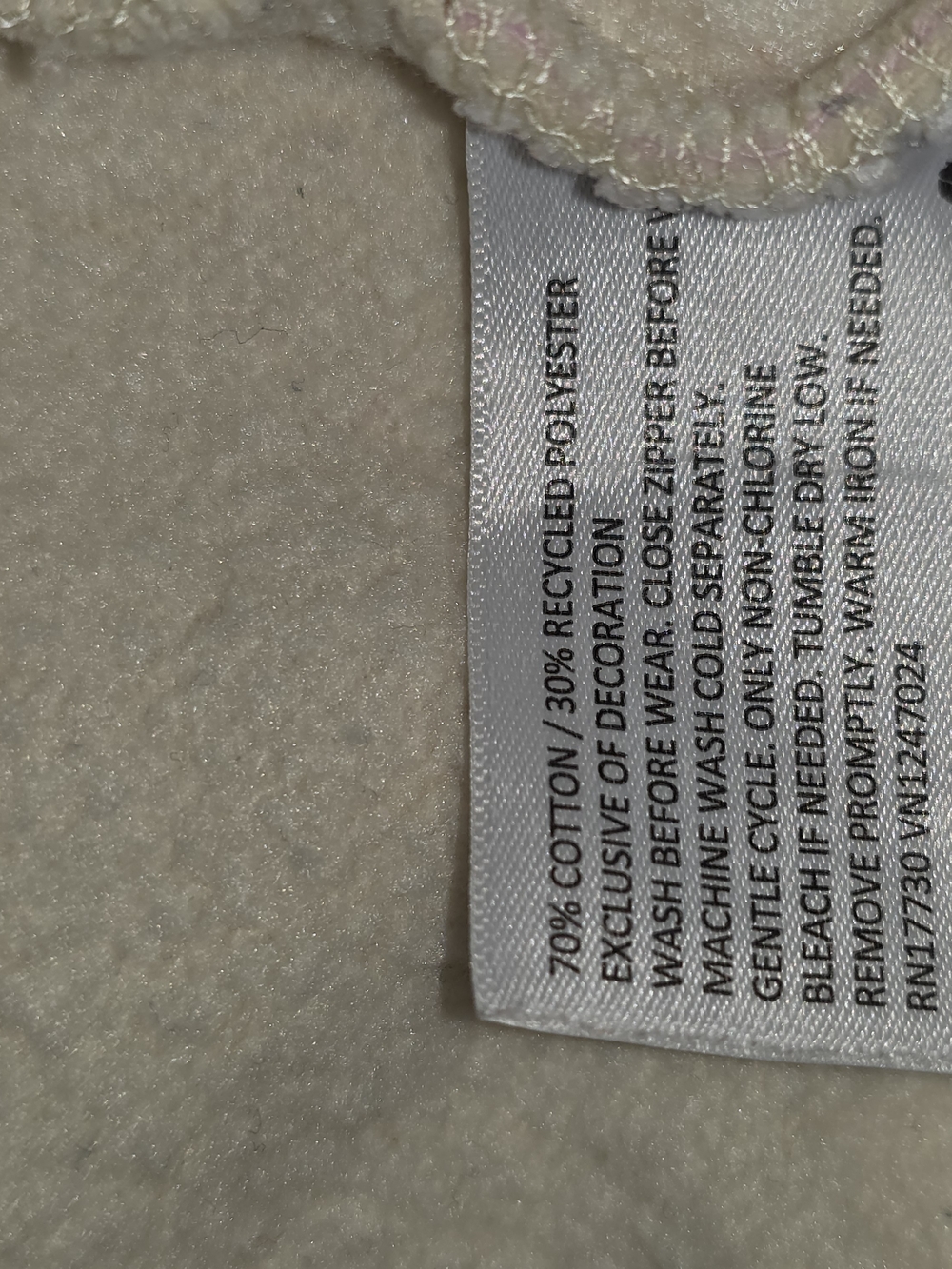 LEGO Full Zip Jacket - Beige with Pink, Red & Orange Stripes S/MED - Picture 11 of 14